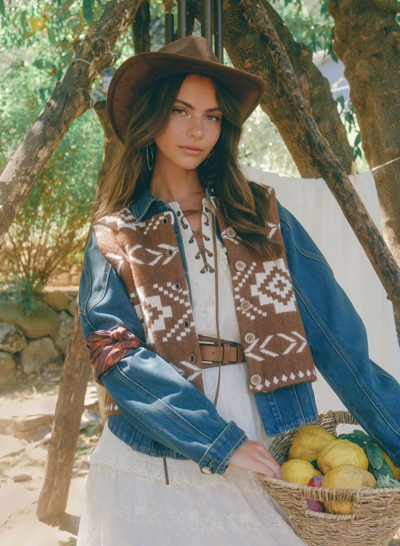 Southwestern Button Up Vest