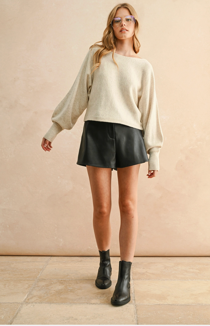 Boat Neck Sweater Top