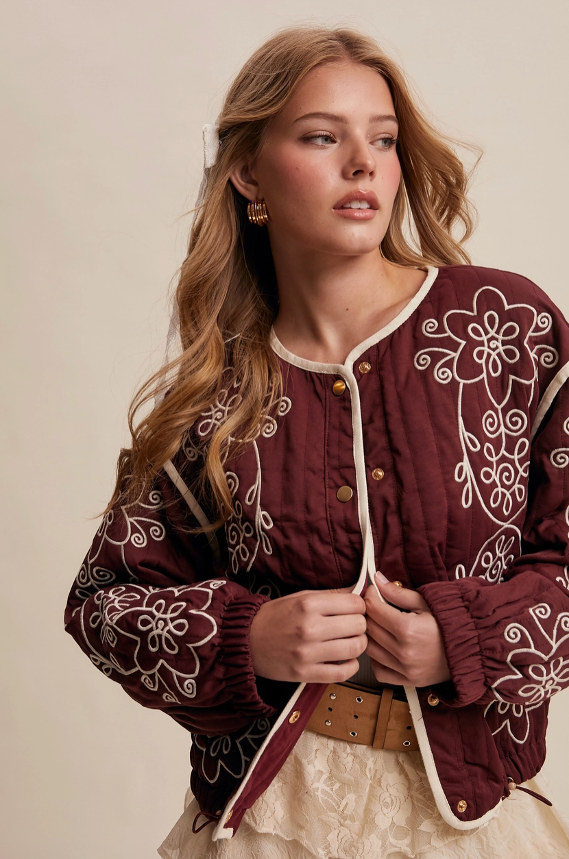 Embroidered Quilted Western Jacket