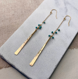 Hammered Stick Turquoise Bead Earring