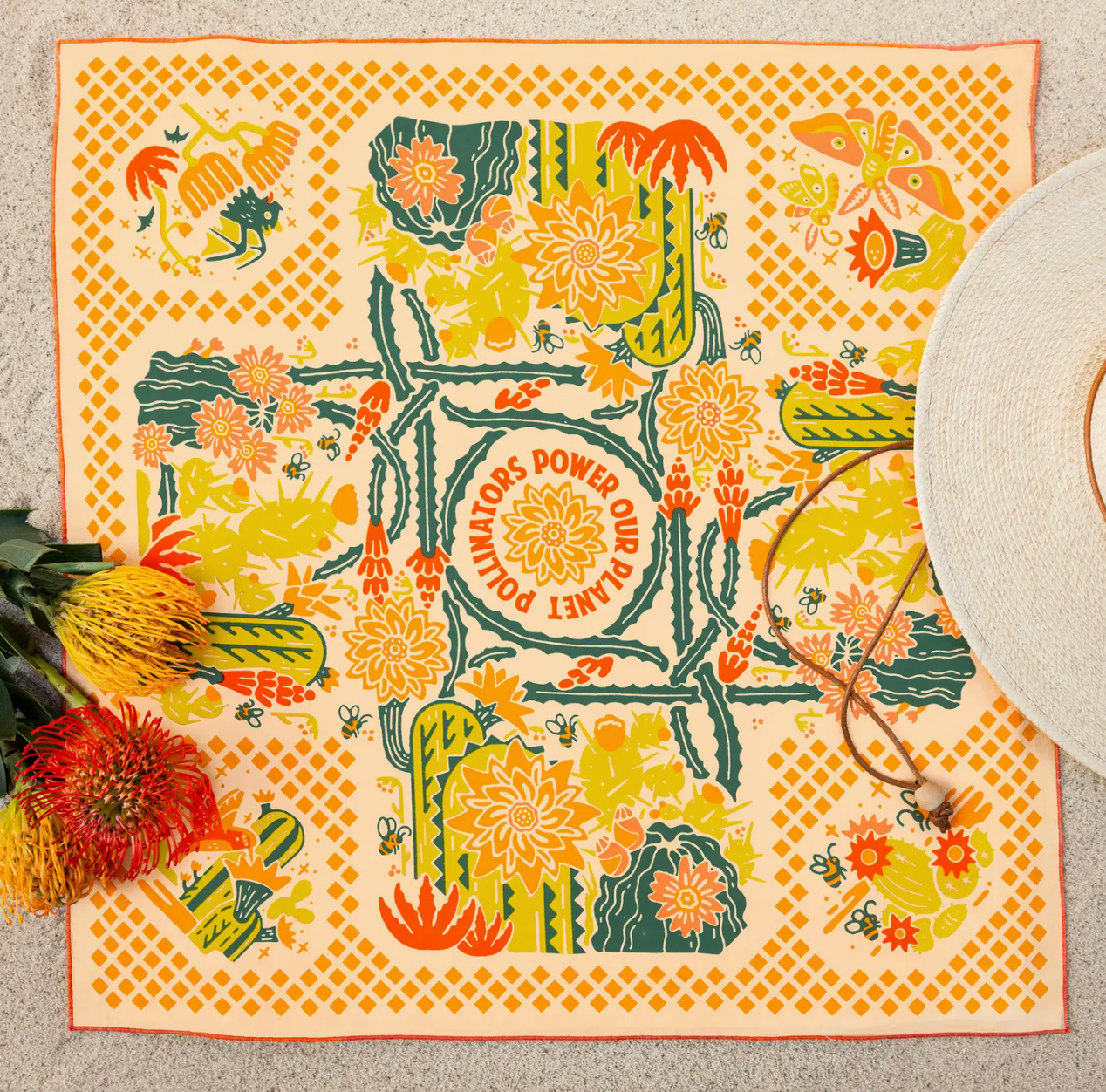 Prickly Pollinators Bandana