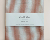 Terracotta Linen Stripe Tea Towel