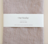 Wine Stripe Linen Tea Towel