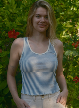 Hemp Tank Indigo Stripe