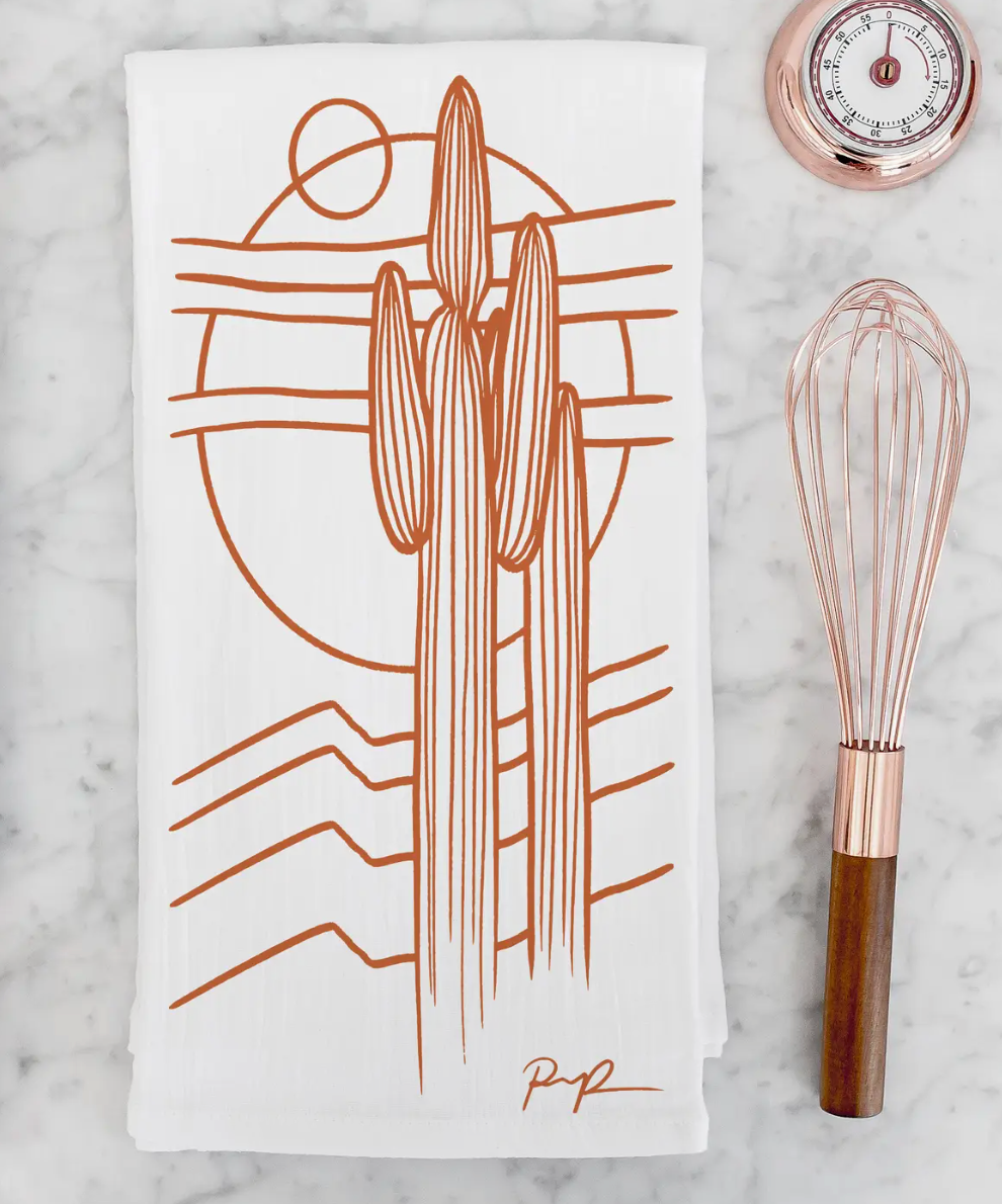 Saguaro Eclipse Tea Towel