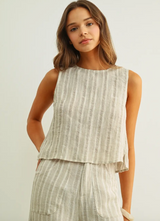 Linen Twist Back Top
