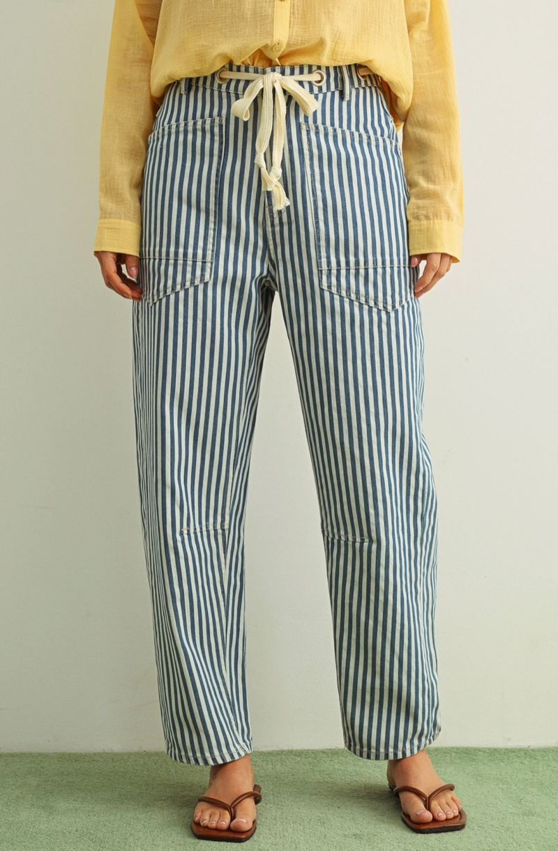Striped Barrel Pants