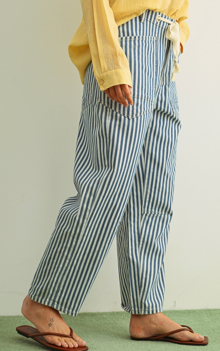 Striped Barrel Pants