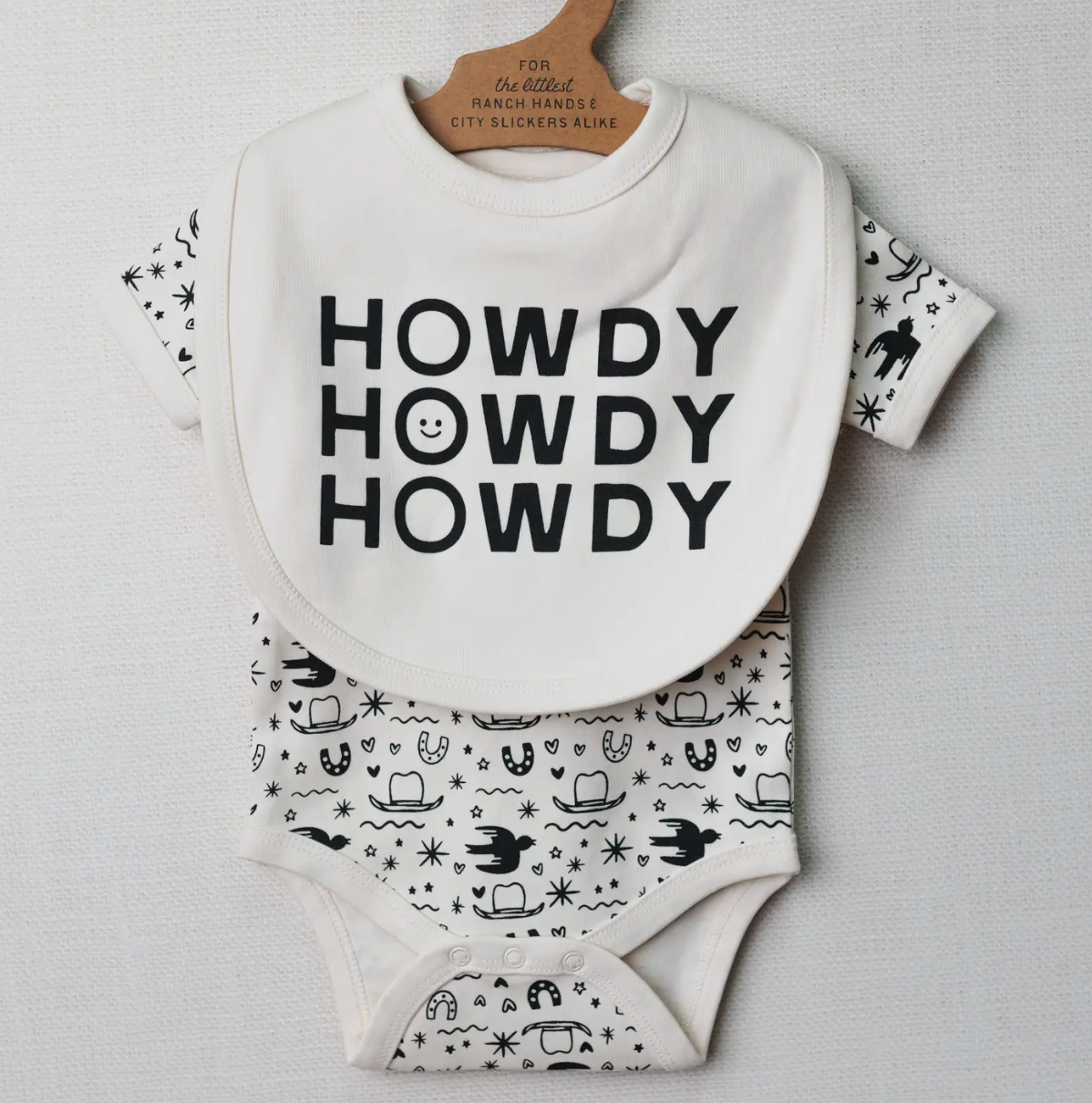 Ranch Hand Onesie and Howdy Bib Set
