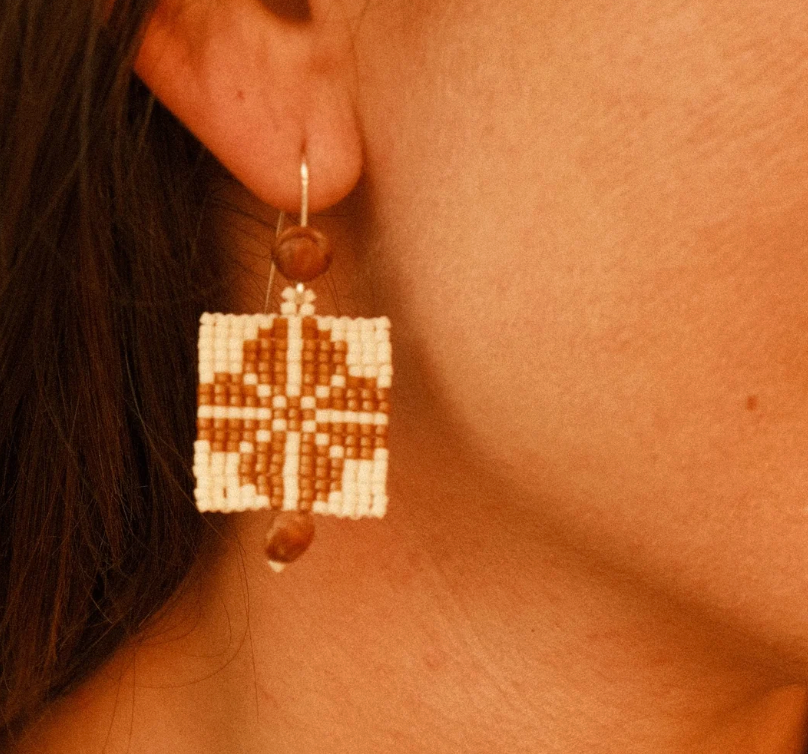 Coyote Crafted Mini Duality Hoops: Bone