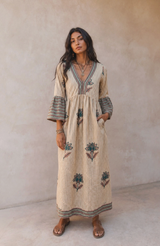 Block Print Bhavani Sandstone Dress