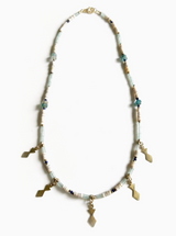 Beaded Oyster Shell & Heishi Bead Necklace