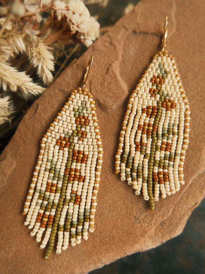 Coyote Crafted Globemallow Fringe Earring