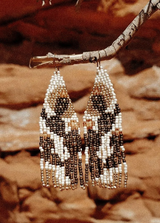 Coyote Crafted Prickly Pear Cactus Fringe Earring