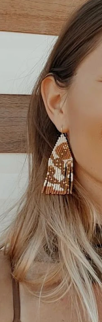 Coyote Crafted Prickly Pear Cactus Fringe Earring