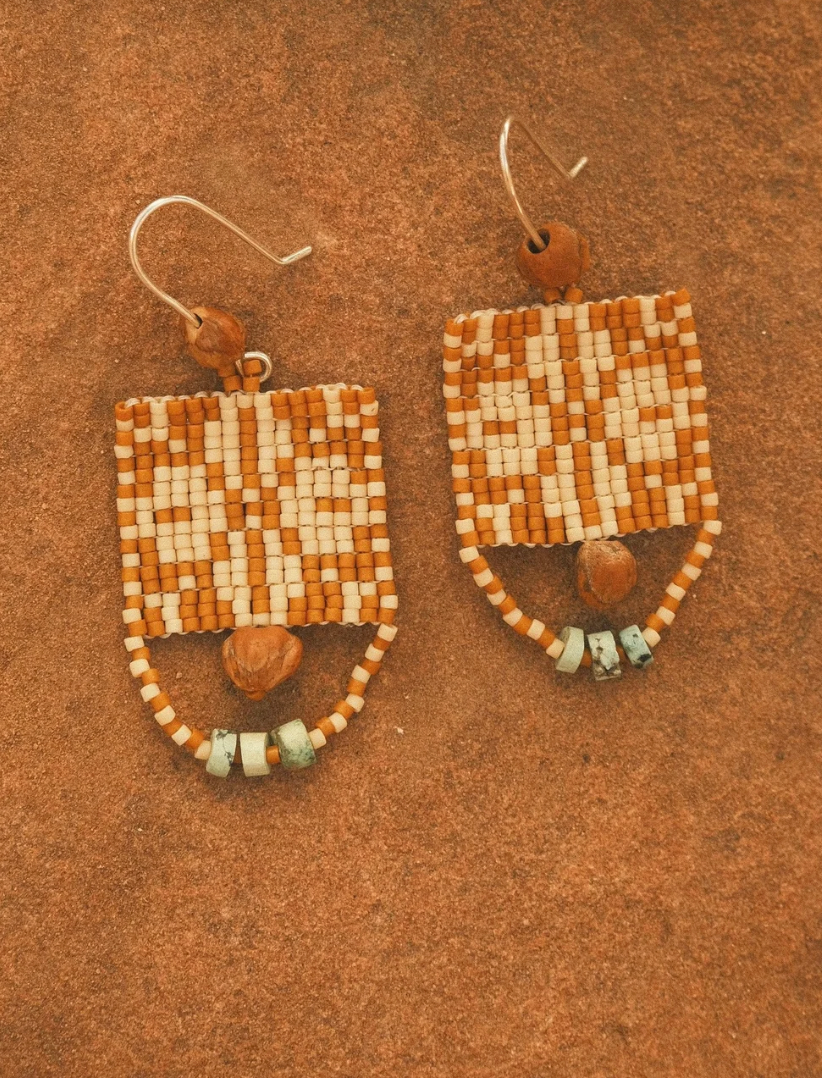 Coyote Crafted Desert Quilt Drops #3 Earring