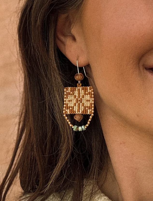Coyote Crafted Desert Quilt Drops #3 Earring