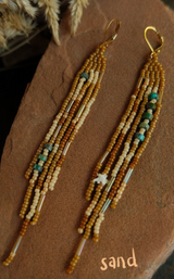 Coyote Crafted Strata Fringe Earring: Sand