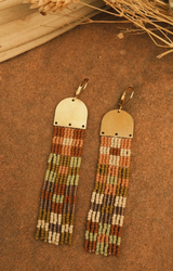 Coyote Crafted Quilted Fringe Earring