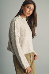 Rolling Hem Sweater Top