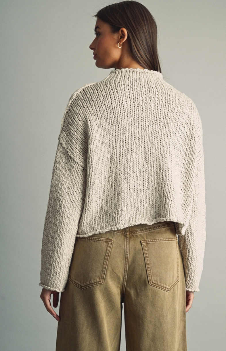 Rolling Hem Sweater Top