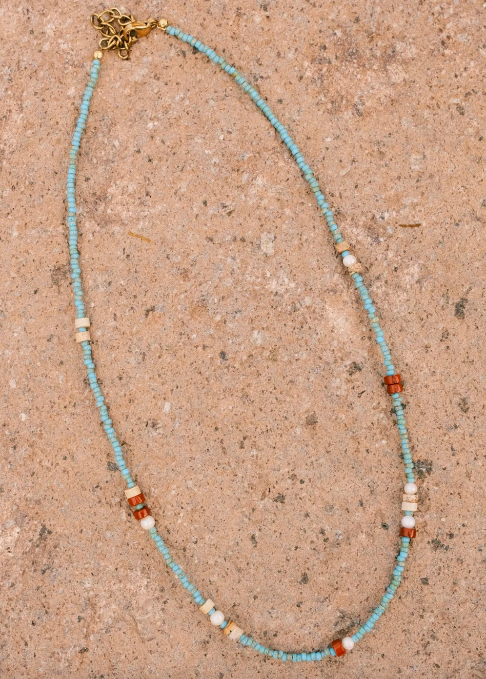 Turquoise Seed Bead Necklace