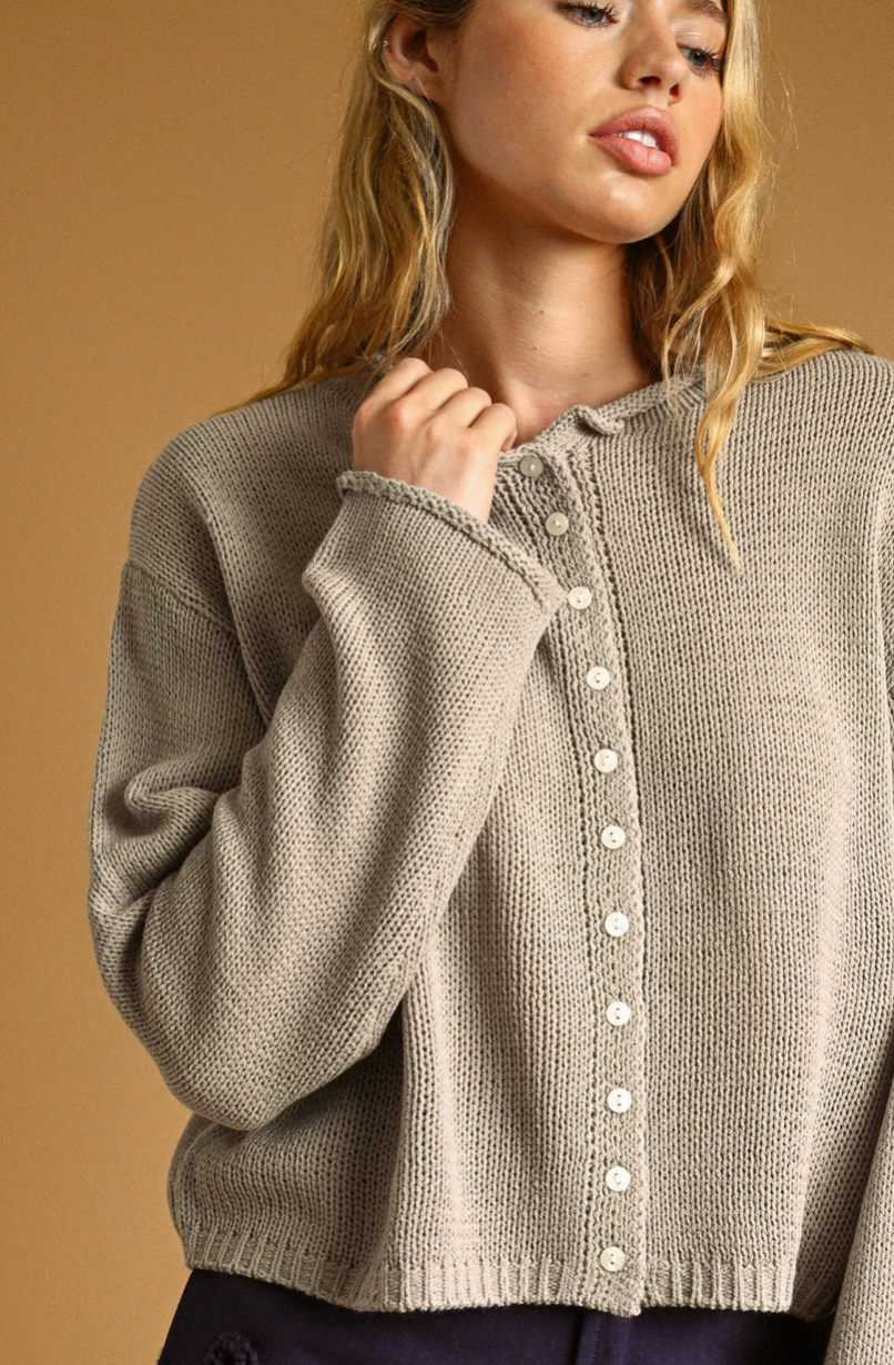 Knit Button Front Cardigan