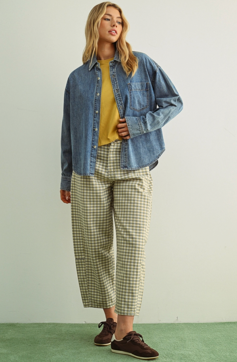 Washed Denim Button Down