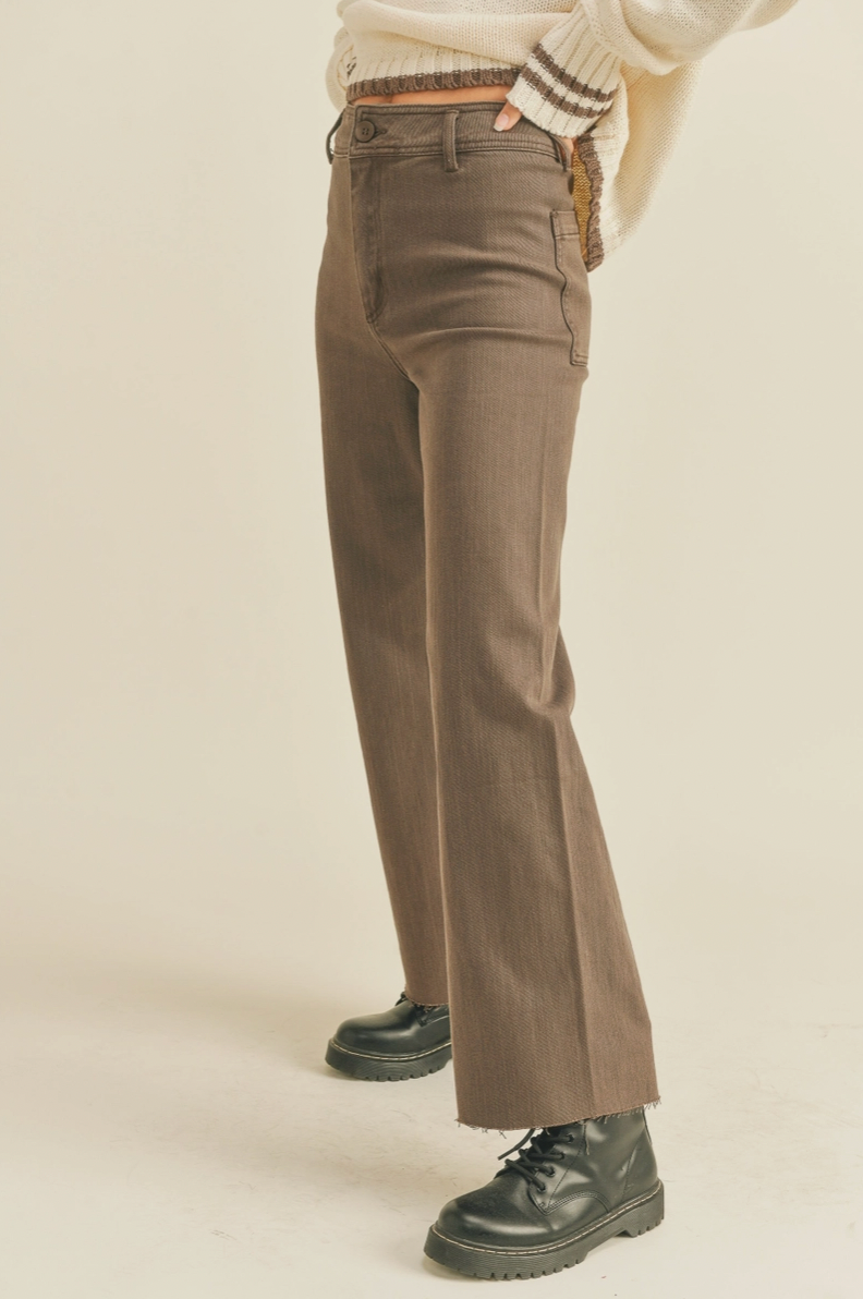 Straight Wide Leg Denim Pants