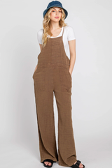 Washed Cotton Overall: Brown