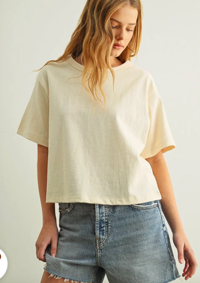 Short Sleeve Knitted Linen Top
