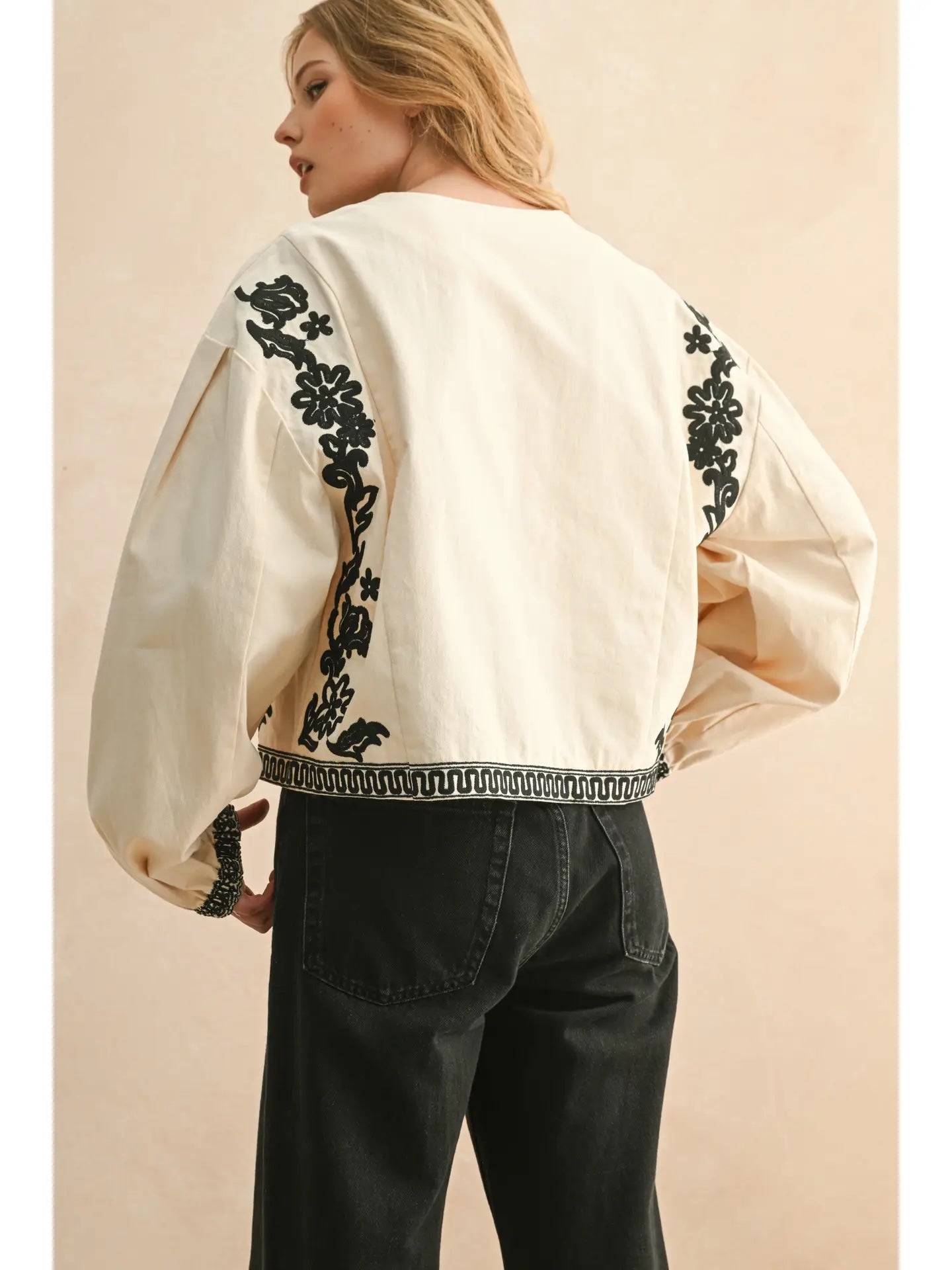 Floral Detail Tie Jacket