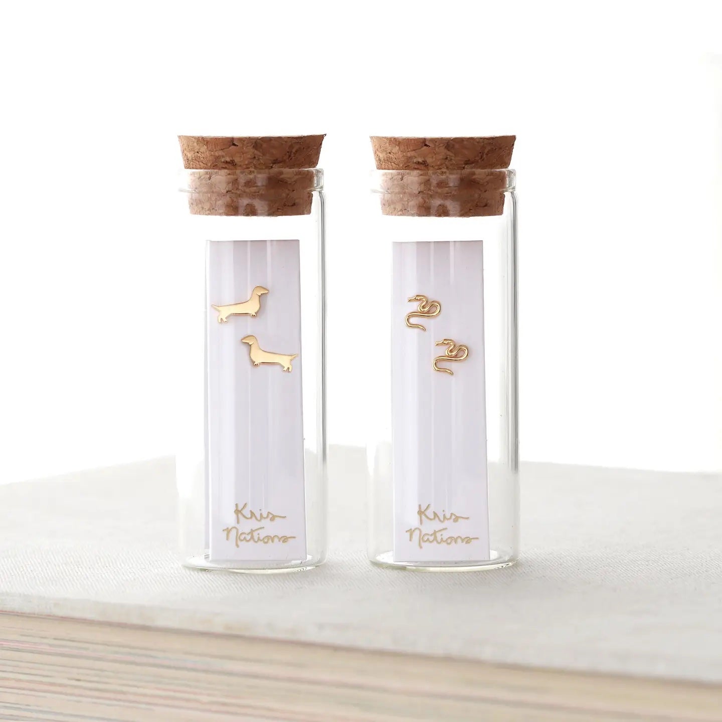 Gold Snake Stud Earrings